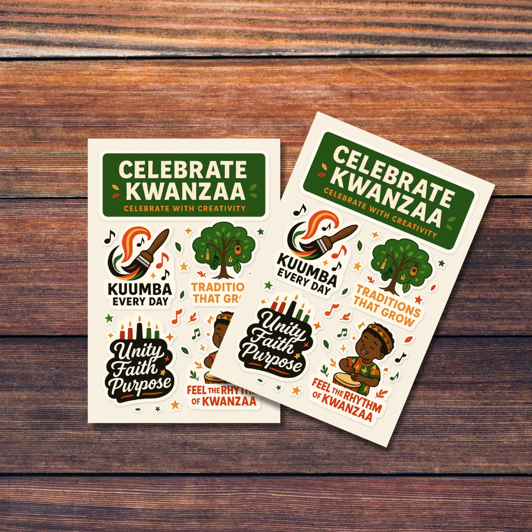 Kwanzaa Spirit – 8 Piece Celebration Sticker Set