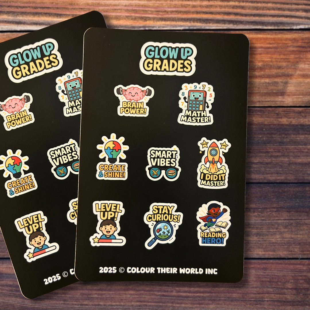 Glow Up Grades – 16 Piece Motivational Sticker Set